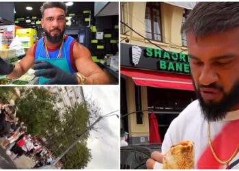 Sute de oameni au stat la coadă pentru a primi shaorma gratis de la Dorian Popa