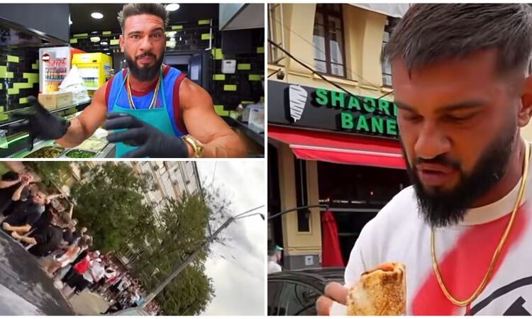Sute de oameni au stat la coadă pentru a primi shaorma gratis de la Dorian Popa