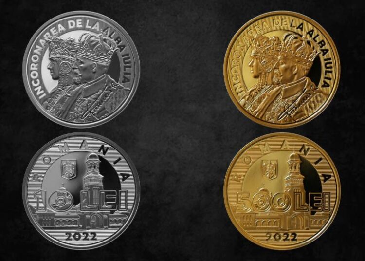 BNR lansează o monedă din aur și una din argint cu tema 100 de ani de la încoronarea de la Alba Iulia a Regelui Ferdinand I și a Reginei Maria