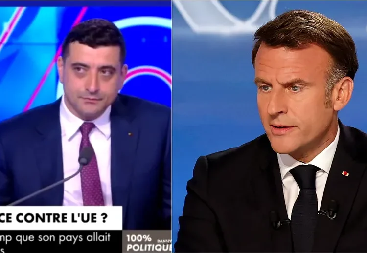 George Simion face mișto de Macron după palma primită. Mulțumiri pentru Brigitte Macron: ‘Vă mulțumesc în numele României’